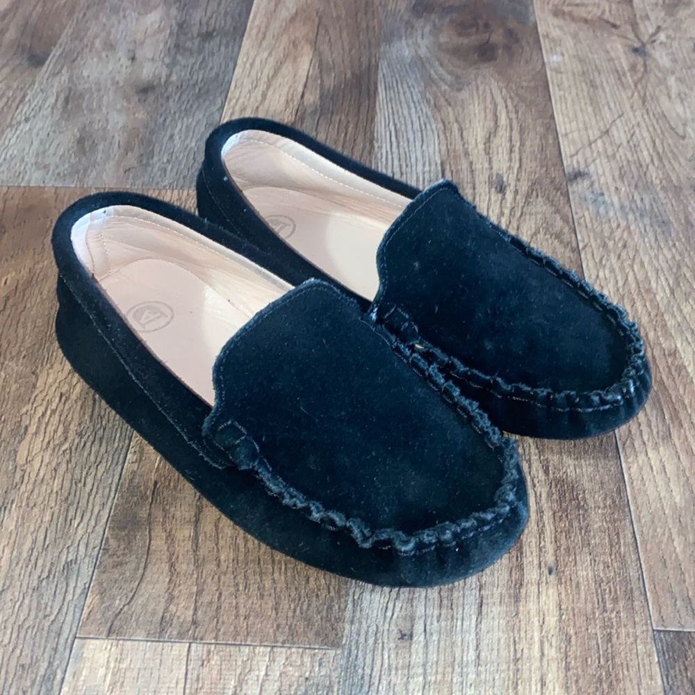 DADAWEN Black Toddler Little Kid Flat Boat Dress Shoes Size 1